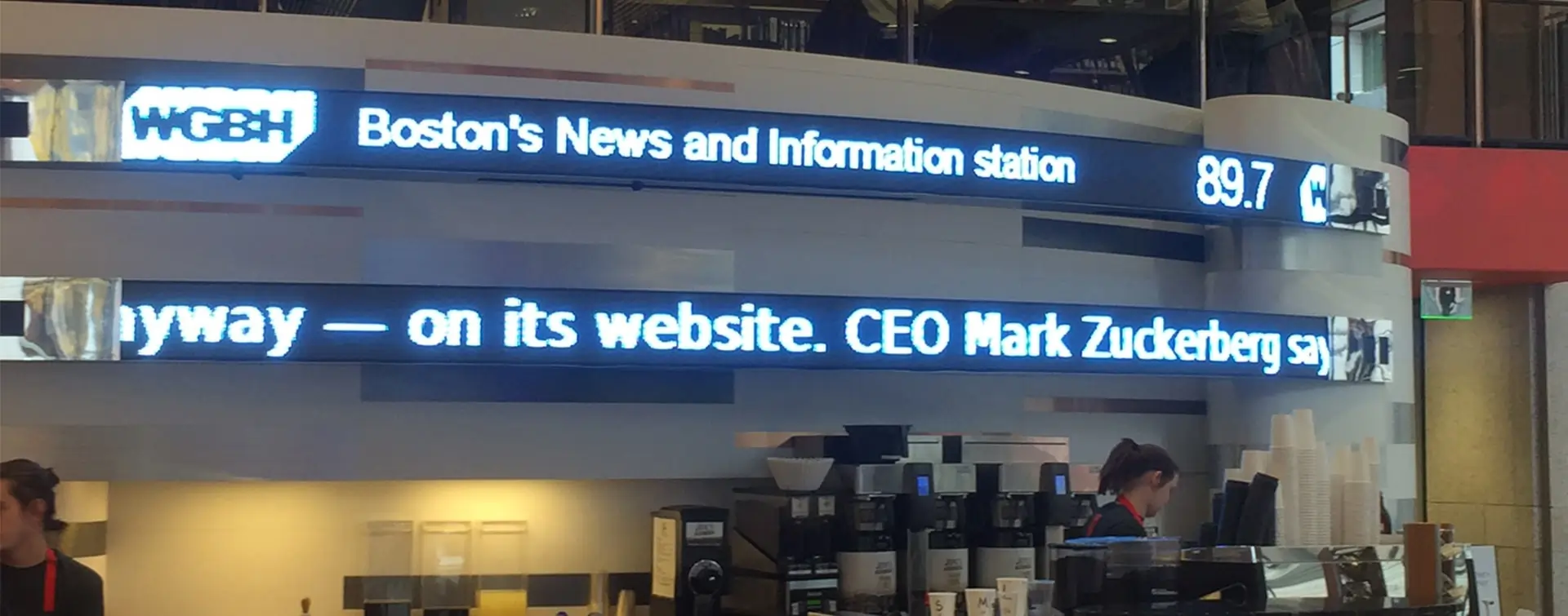 WGBH Cafe news ticker by Rise Display.