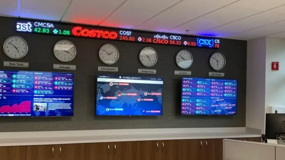 digital stock ticker, Rise Display July 2025