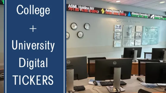 College and university Digital LED tickers by Rise Display.