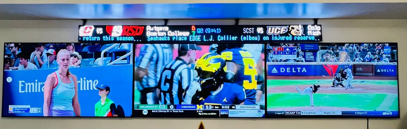 A Rise Display stock ticker display for ESPN analyst Marty Jaramillo.